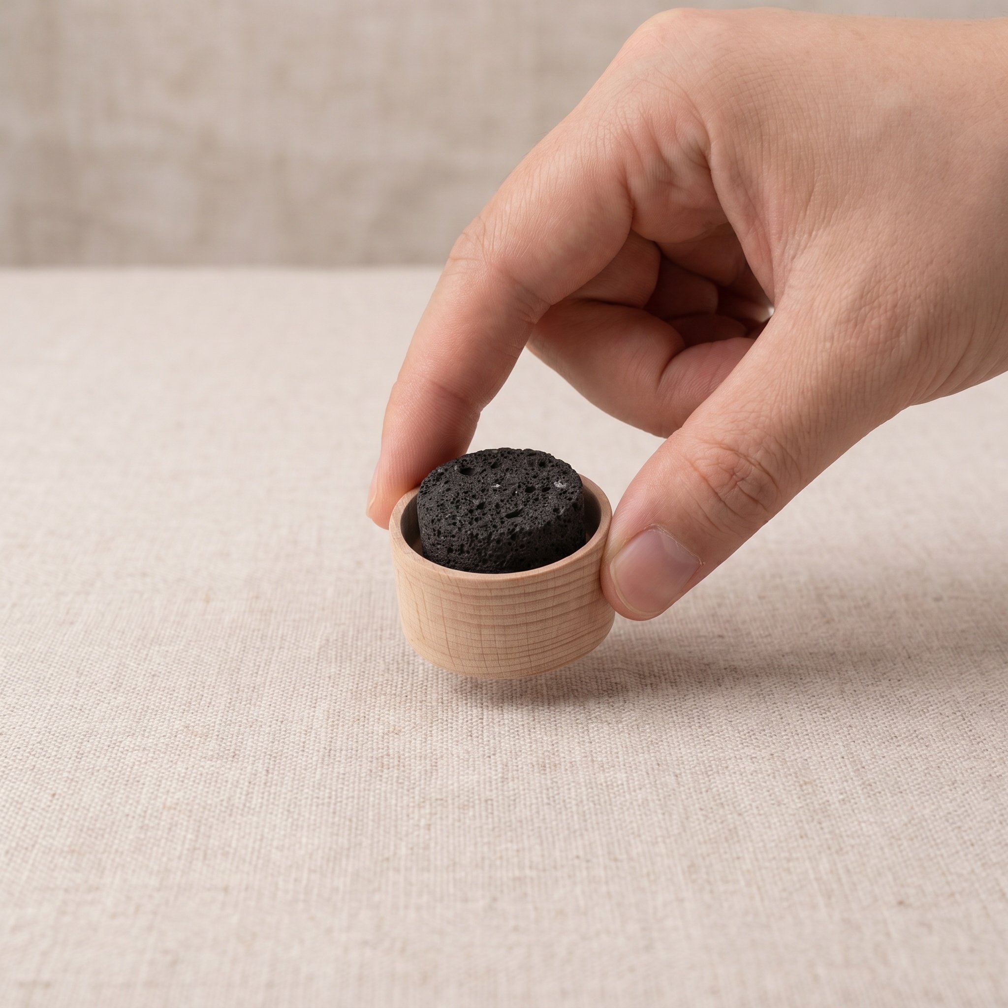 Home Fragrance Leather Diffuser - Lavasteen Diffuser met handgemaakte houten voet,