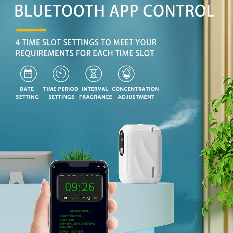 Home Fragrance With Essential Oils - Elektrische etherische olie diffuser, wandmontage, Bluetooth
